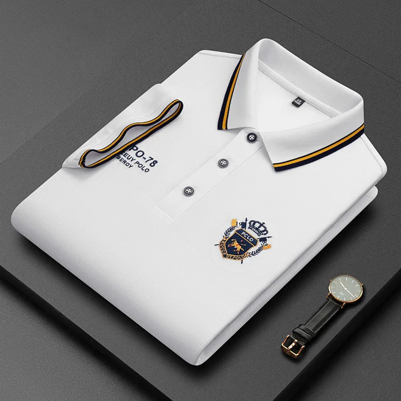 Polo Algodón Bordado Hombre: Estilo Casual Verano Transpirable