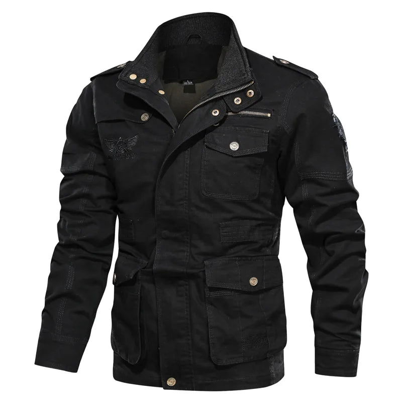 Chaquetas Cargo Hombre Algodón Casual - Bolsillos Múltiples