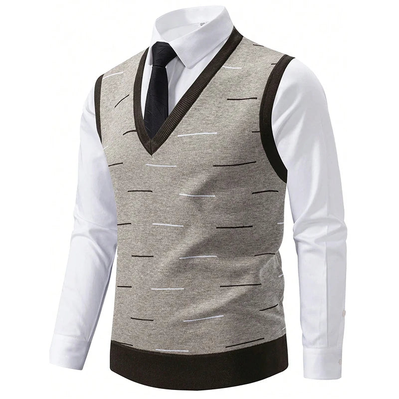 Chaleco Clásico Hombre Punto Suave Cuello V S-2XL - Corporación Turística