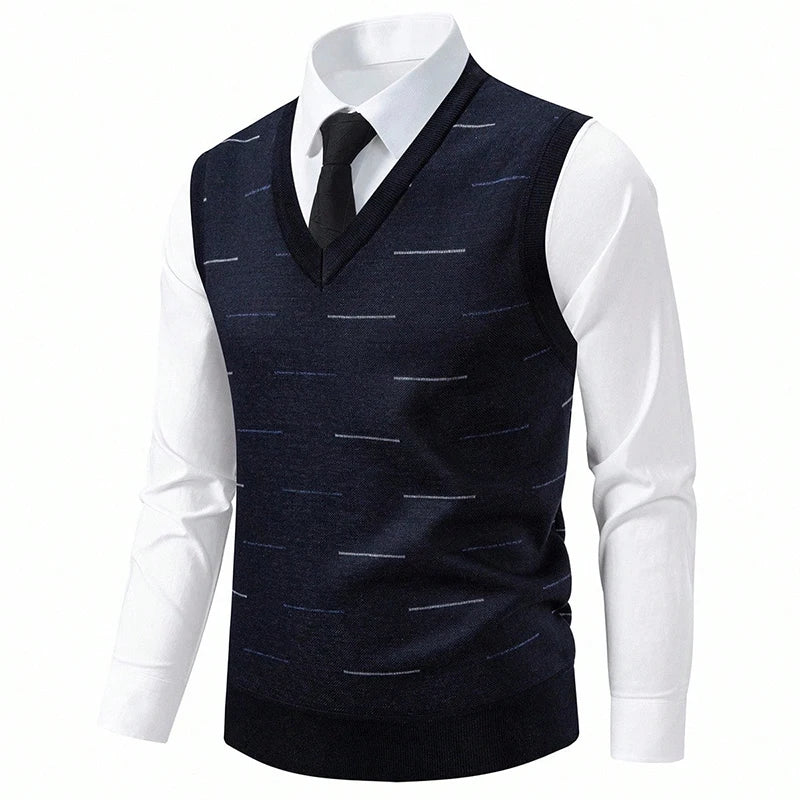 Chaleco Clásico Hombre Punto Suave Cuello V S-2XL - Corporación Turística