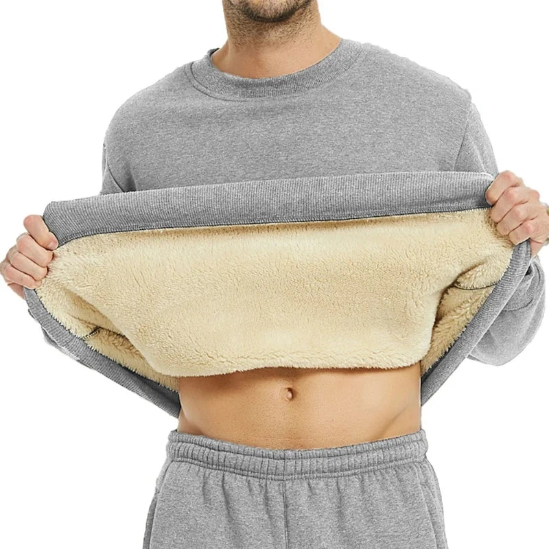 Camiseta Térmica Polar Hombre Moda Coreana Invierno Suave Casual