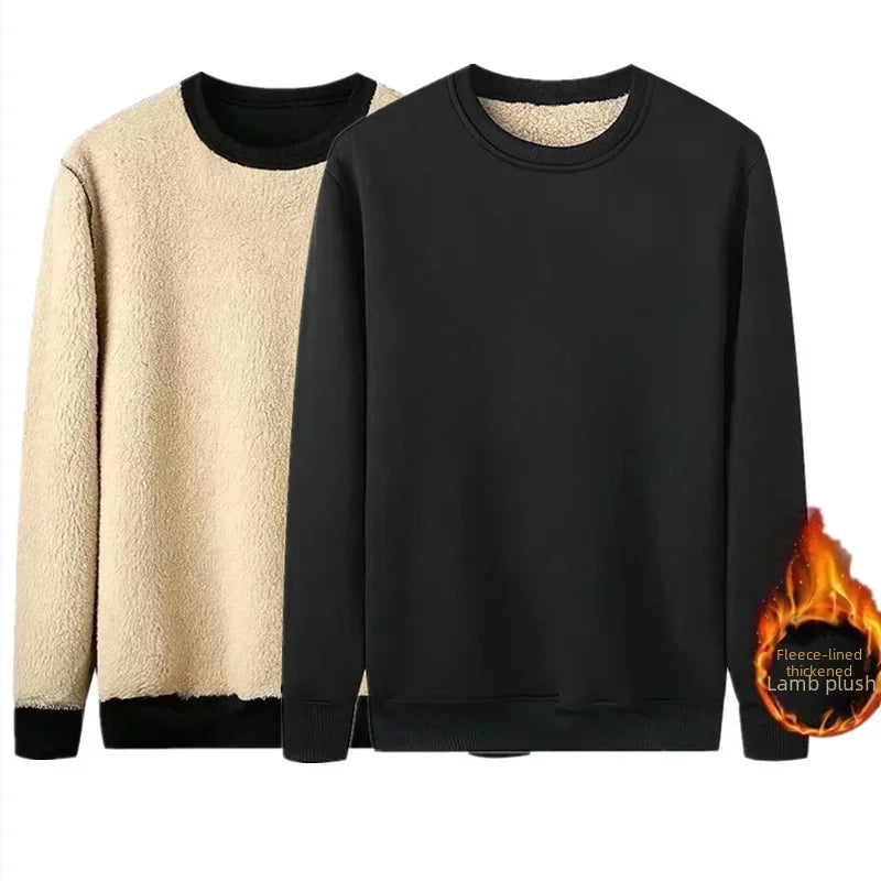 Camiseta Térmica Polar Hombre Moda Coreana Invierno Suave Casual