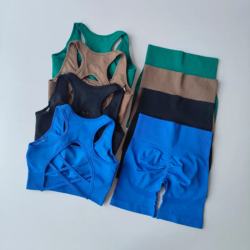 Conjunto Yoga Mujer Sin Costuras Sexy (2 Piezas) Fitness - Corporación Turística