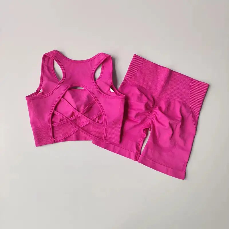 Conjunto Yoga Mujer Sin Costuras Sexy (2 Piezas) Fitness - Corporación Turística