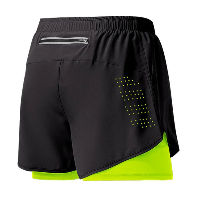 Pantalones Cortos para Correr Hombre: Doble Capa Fitness Secado Rápido - Corporación Turística