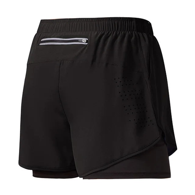 Pantalones Cortos para Correr Hombre: Doble Capa Fitness Secado Rápido - Corporación Turística