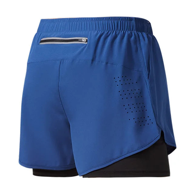 Pantalones Cortos para Correr Hombre: Doble Capa Fitness Secado Rápido - Corporación Turística