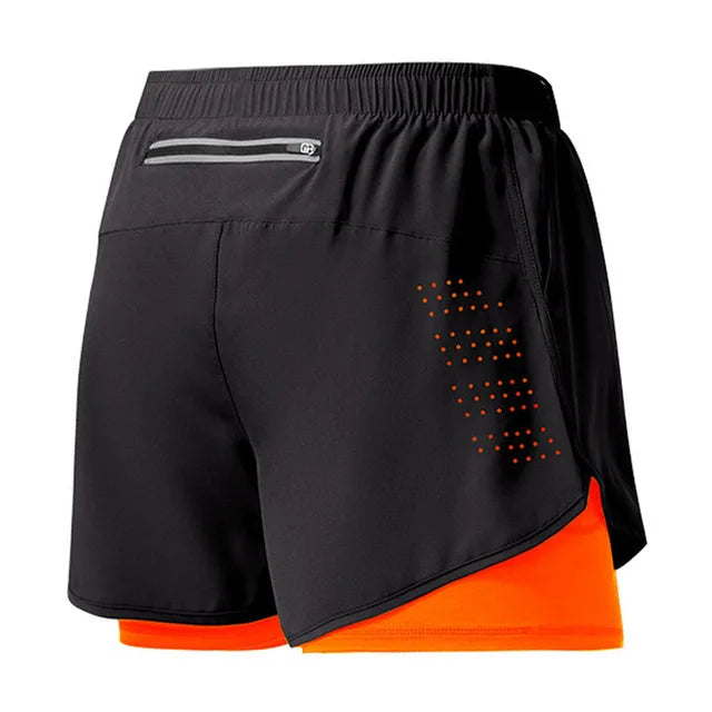 Pantalones Cortos para Correr Hombre: Doble Capa Fitness Secado Rápido - Corporación Turística