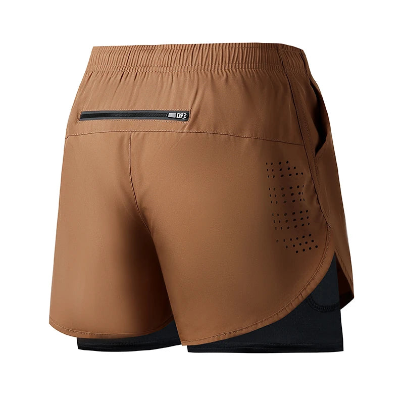 Pantalones Cortos para Correr Hombre: Doble Capa Fitness Secado Rápido - Corporación Turística