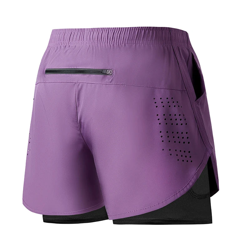 Pantalones Cortos para Correr Hombre: Doble Capa Fitness Secado Rápido - Corporación Turística
