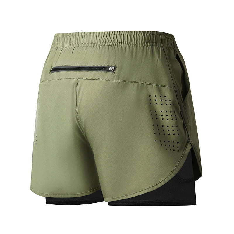Pantalones Cortos para Correr Hombre: Doble Capa Fitness Secado Rápido - Corporación Turística