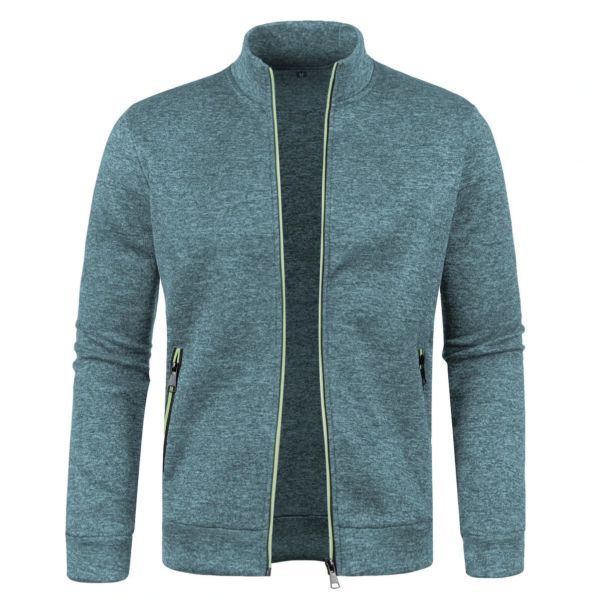 Long men's sweater with zipper, color block design, warm fleece fabric, from Corporación Turística, in brown, size XXL.
