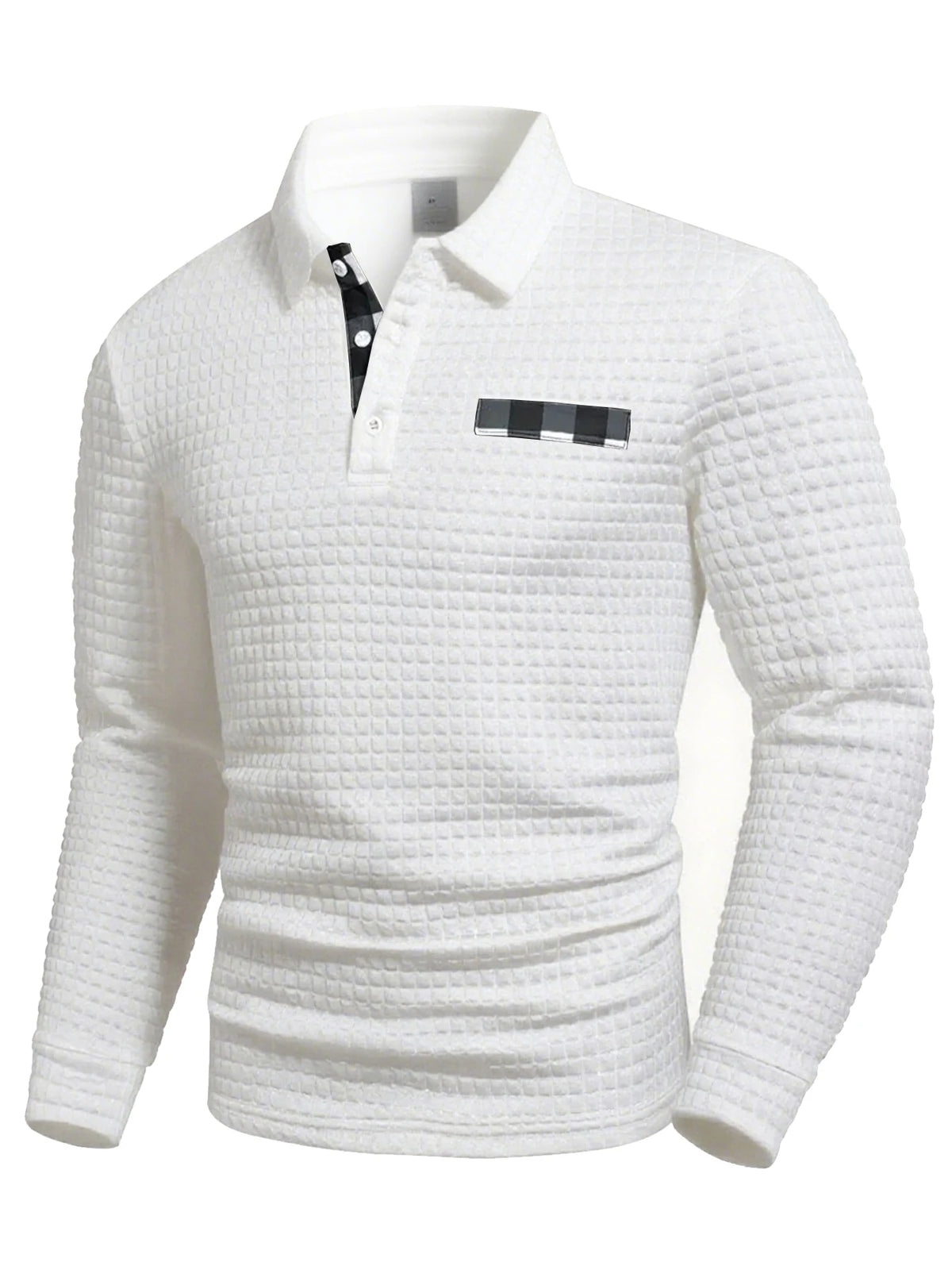 Jersey Jacquard Cuadros Primavera/Otoño Hombre Casual Textura Rejilla - Corporación Turística