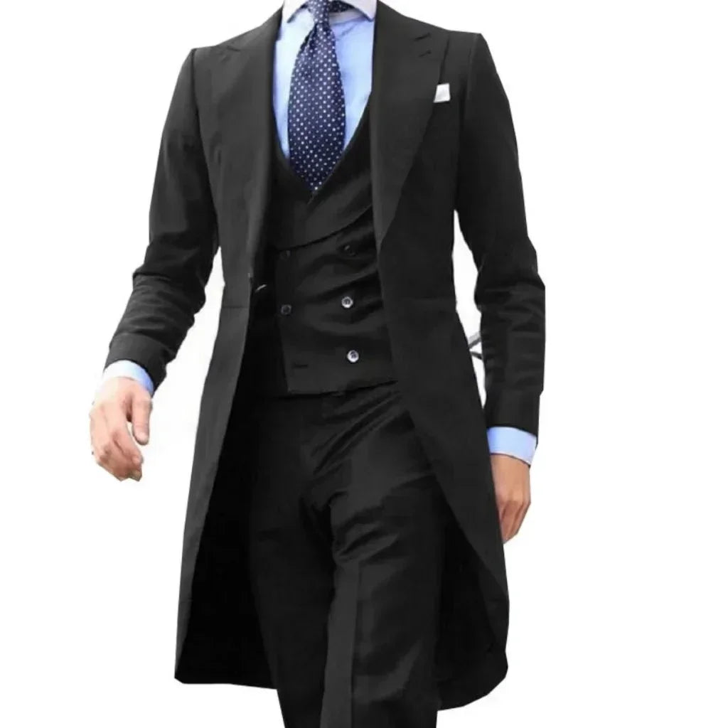 Traje de Hombre 3 Piezas Peak Lapel Cola Larga Formal