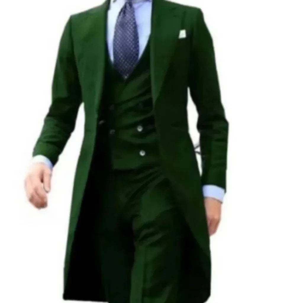 Traje de Hombre 3 Piezas Peak Lapel Cola Larga Formal