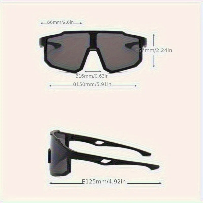 Gafas de Sol Deportivas Hombre DIXSG | Montura Negra Lente Naranja/Amarilla | Protección UV - Corporación Turística
