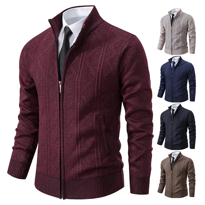 Chaqueta Punto Gruesa Hombre FAVOCENT Cuello Levantado Invierno - Corporación Turística