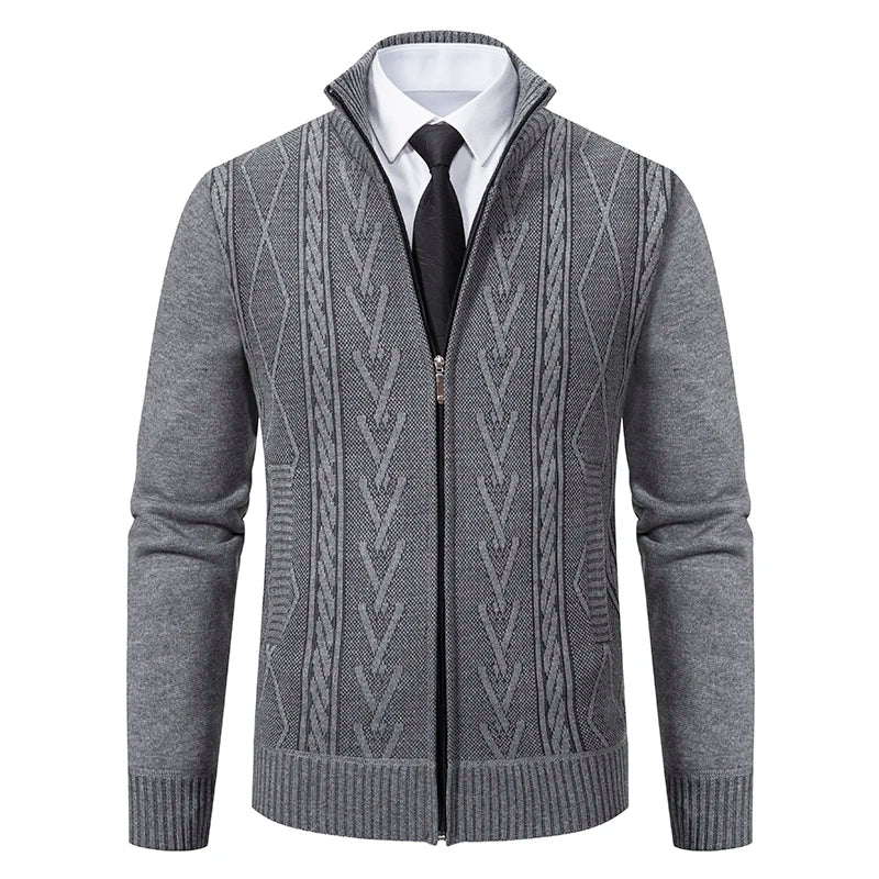 Chaqueta Punto Gruesa Hombre FAVOCENT Cuello Levantado Invierno - Corporación Turística