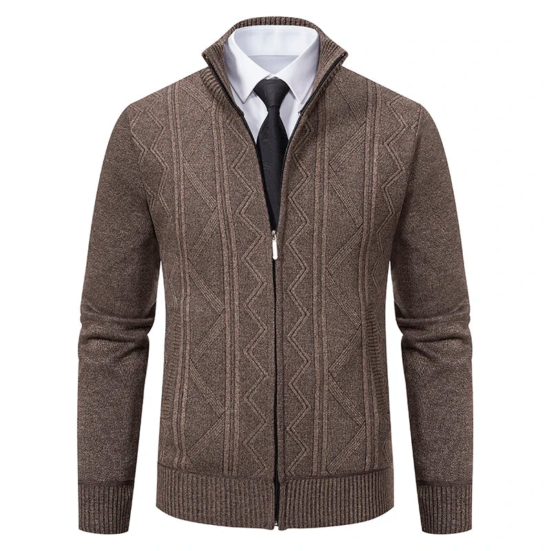 Chaqueta Punto Gruesa Hombre FAVOCENT Cuello Levantado Invierno - Corporación Turística