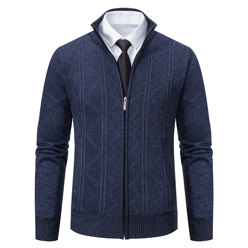 Chaqueta Punto Gruesa Hombre FAVOCENT Cuello Levantado Invierno - Corporación Turística
