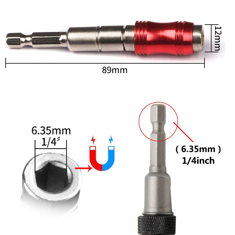 Puntas Hexagonales Magnéticas Fbiannely (1/4") Extensión Rápida