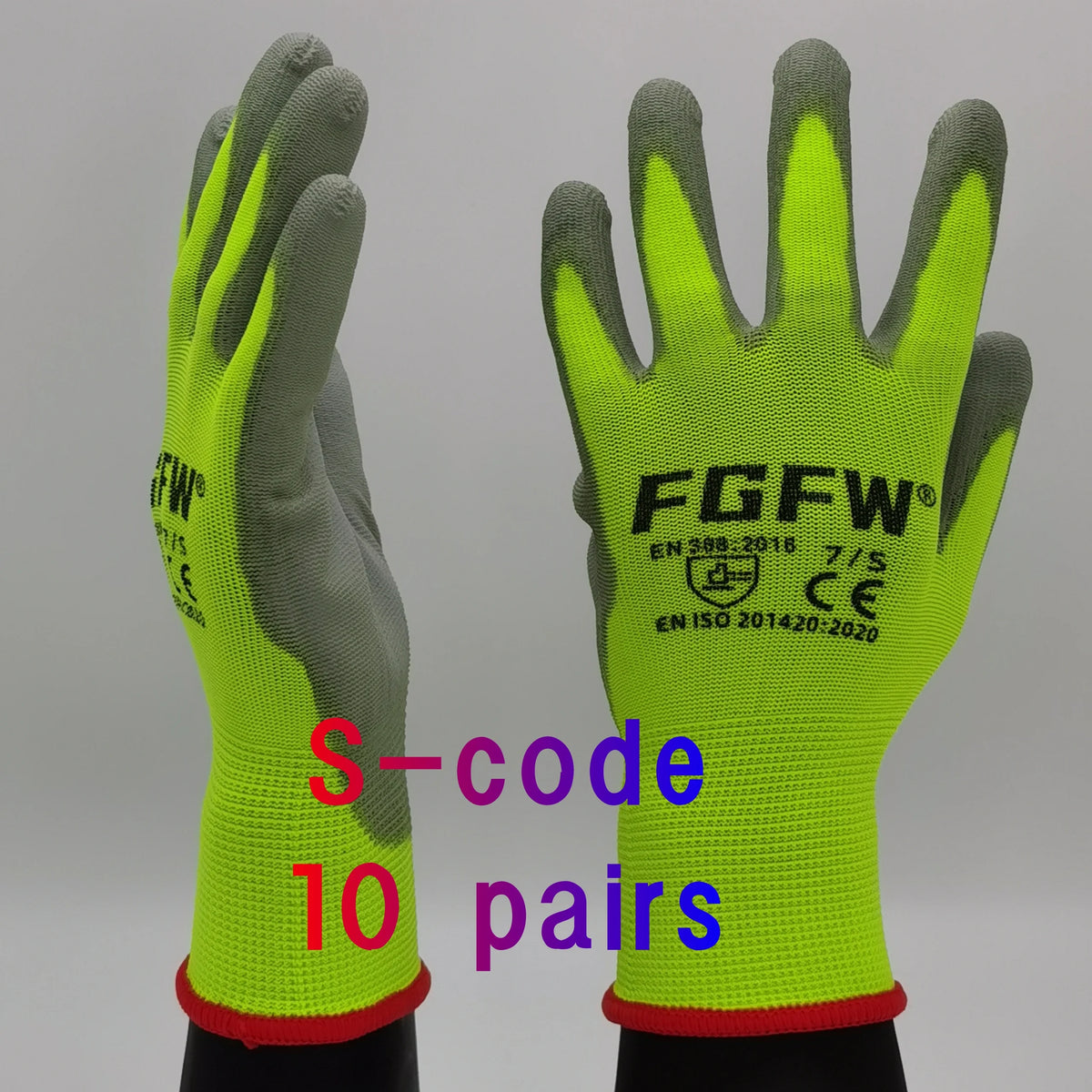 10 Pares Guantes Trabajo PU Certif. EN 388/ISO20471 Seguridad Tallas S-XL - Corporación Turística