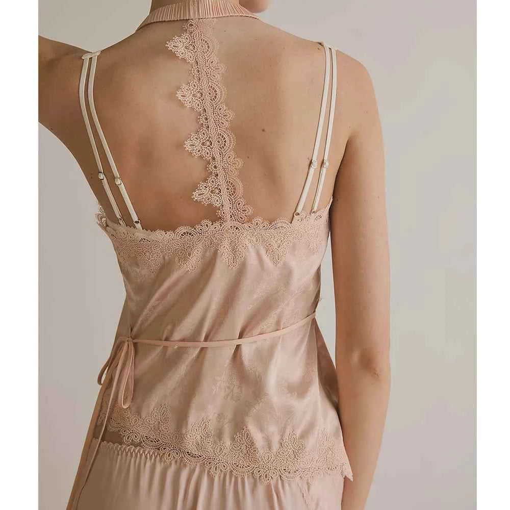 Camisola Satén Encaje Y2K Mujer Verano FYBITBO – Elegante y Sexy