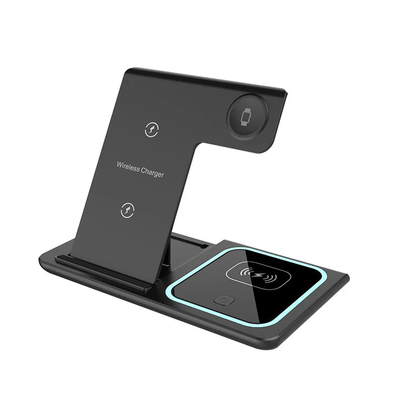 Cargador Inalámbrico 3 en 1 15W GEKEMAL para iPhone, iWatch, AirPods
