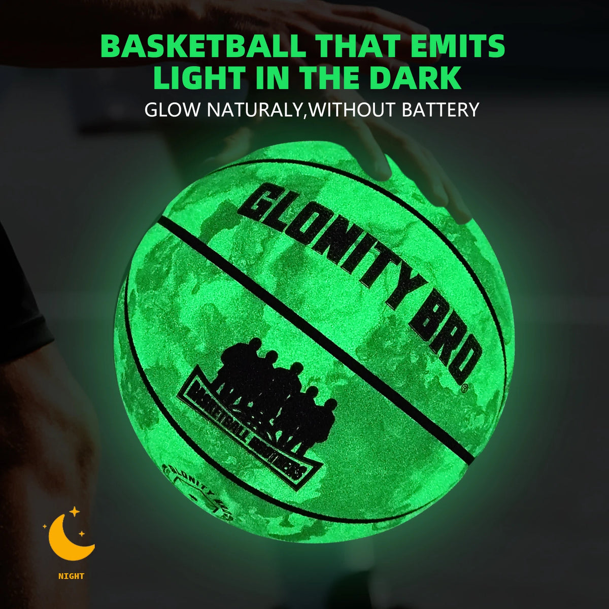 Balón Baloncesto Luminoso Oficial 7 | Glonity Bro | Duradero Verde - Corporación Turística