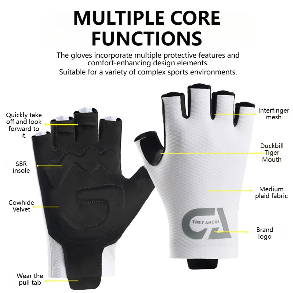 Guantes Ciclismo GTUBIKE Medio Dedo Antichoque Verano Transpirables - Corporación Turística