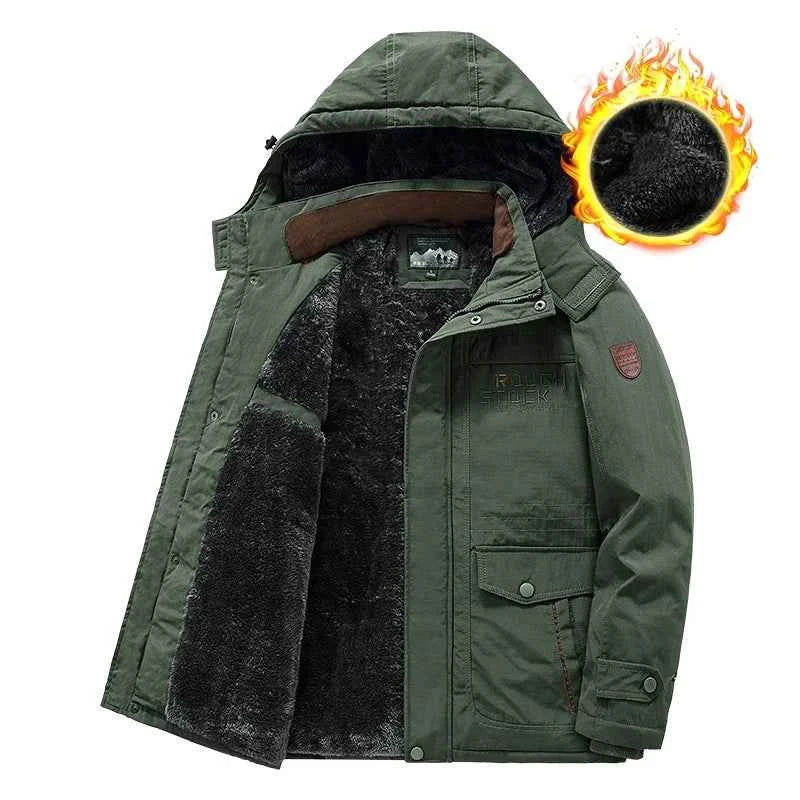 Parka Invierno Hombre Cálida Polar Hndtaz - Chaqueta Térmica Cremallera