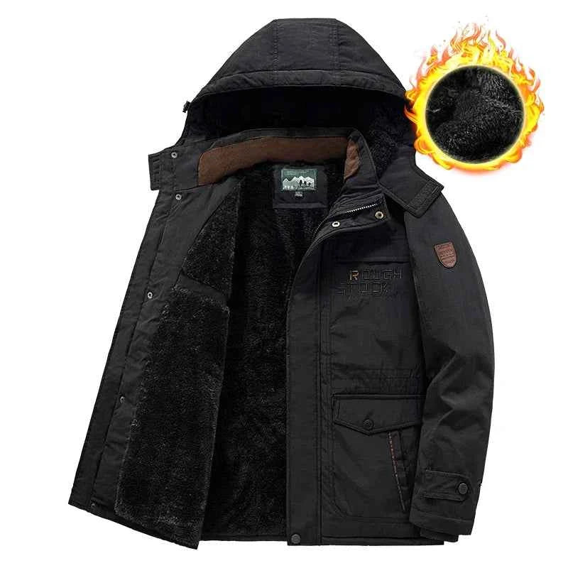 Parka Invierno Hombre Cálida Polar Hndtaz - Chaqueta Térmica Cremallera