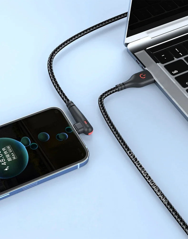 HOMEFISH Cable USB-C 120W 90° Carga Rápida Datos Alta Velocidad - Corporación Turística