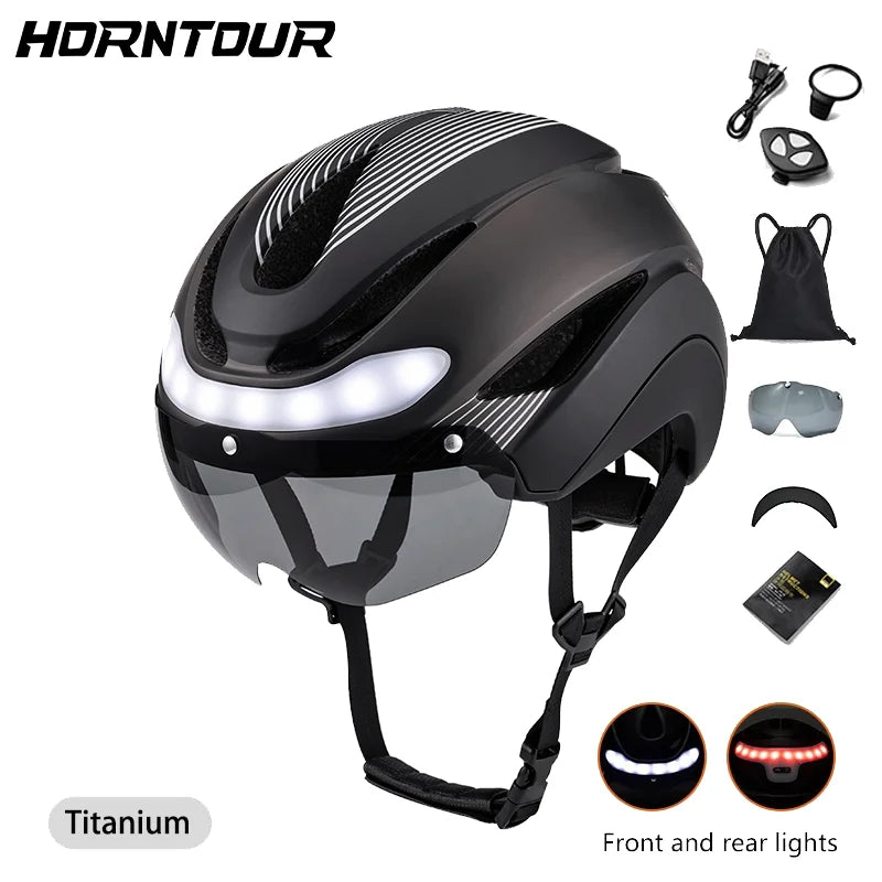 Casco Horntour HT-16 con LED: Ciclismo Profesional y Seguro - Corporación Turística
