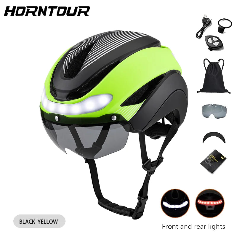Casco Horntour HT-16 con LED: Ciclismo Profesional y Seguro - Corporación Turística