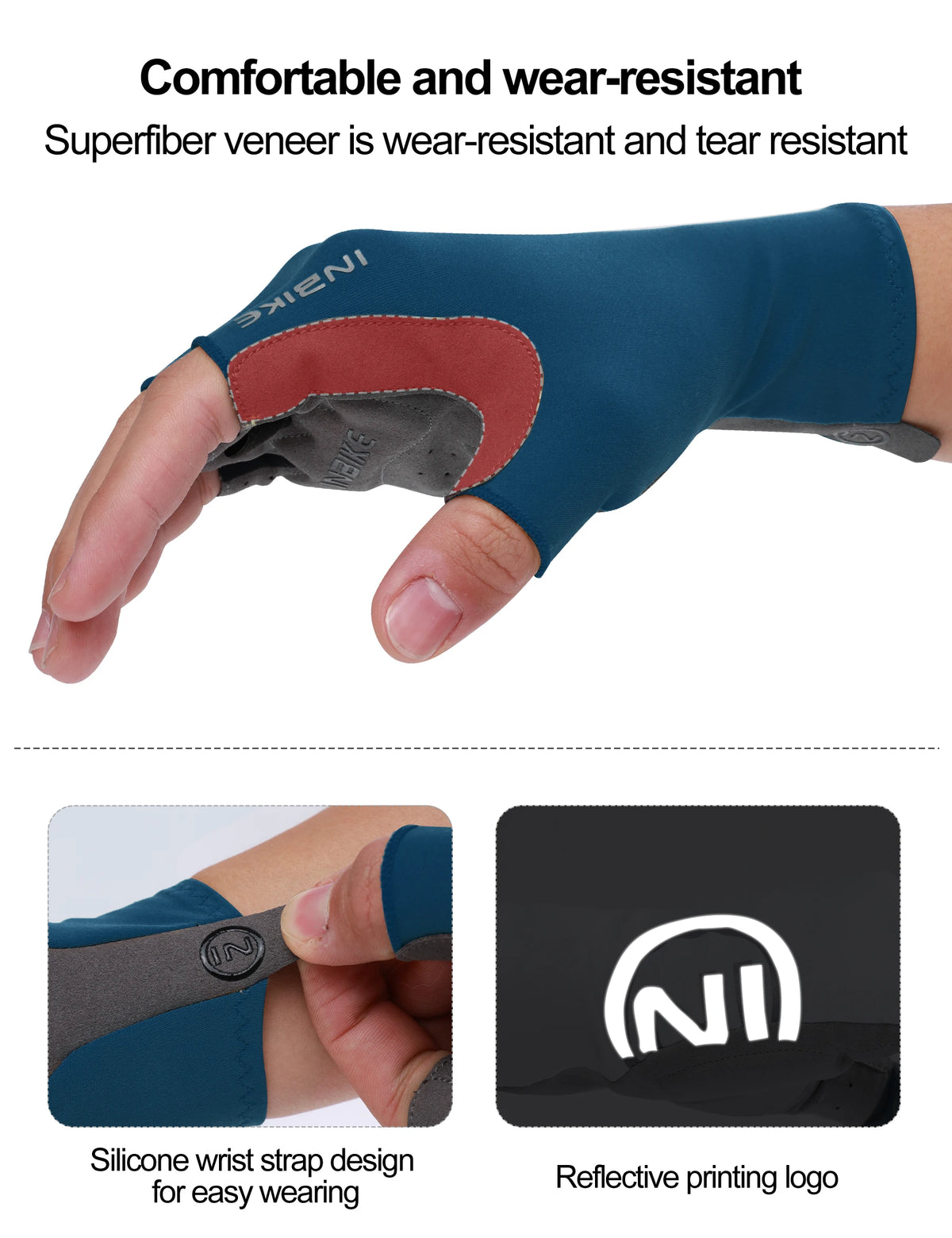 Guantes Ciclismo INBIKE Verano Gel Medio Dedo Hombre - Corporación Turística