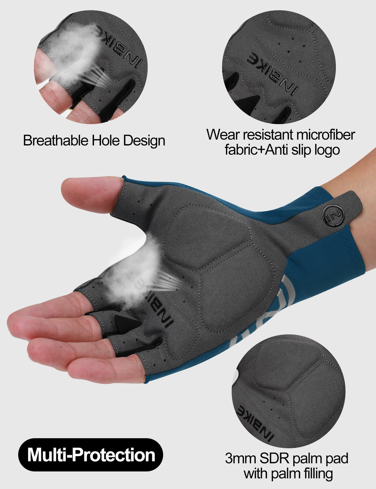 Guantes Ciclismo INBIKE Verano Gel Medio Dedo Hombre Transpirables - Corporación Turística