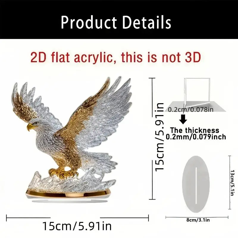 Águila Batiente Decoración Mesa 2D | JETTING | Adorno Acrílico Moderno