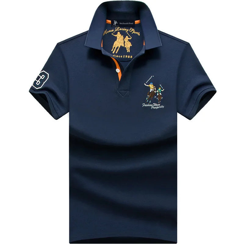 Camiseta Polo Hombre Algodón Talla Grande Bordada - Casual Verano - Corporación Turística