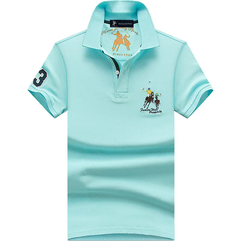 Camiseta Polo Hombre Algodón Talla Grande Bordada - Casual Verano - Corporación Turística