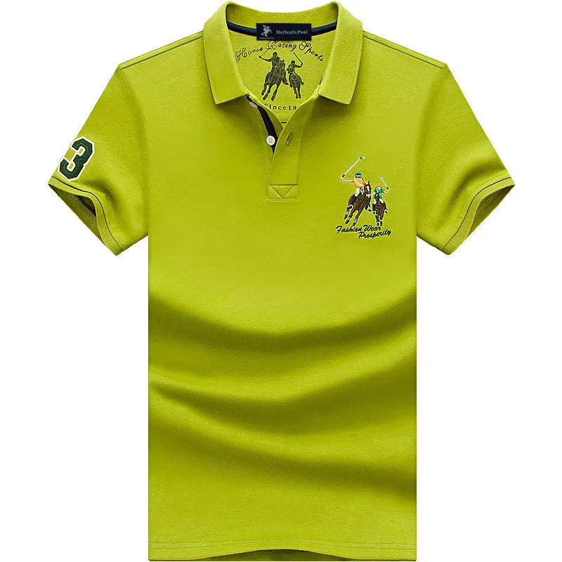Camiseta Polo Hombre Algodón Talla Grande Bordada - Casual Verano - Corporación Turística