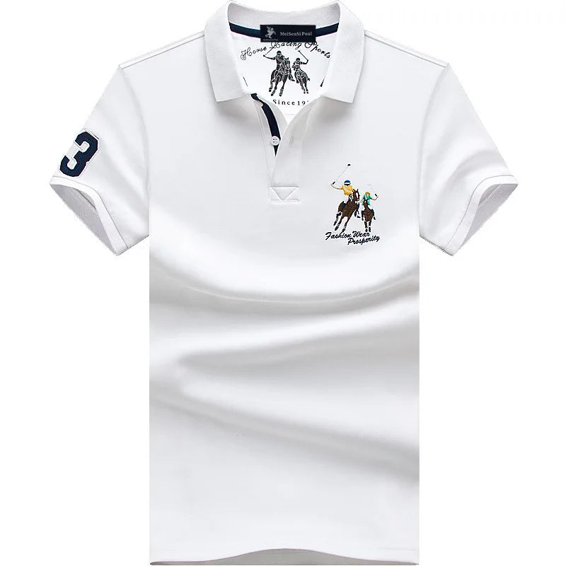 Camiseta Polo Hombre Algodón Talla Grande Bordada - Casual Verano - Corporación Turística