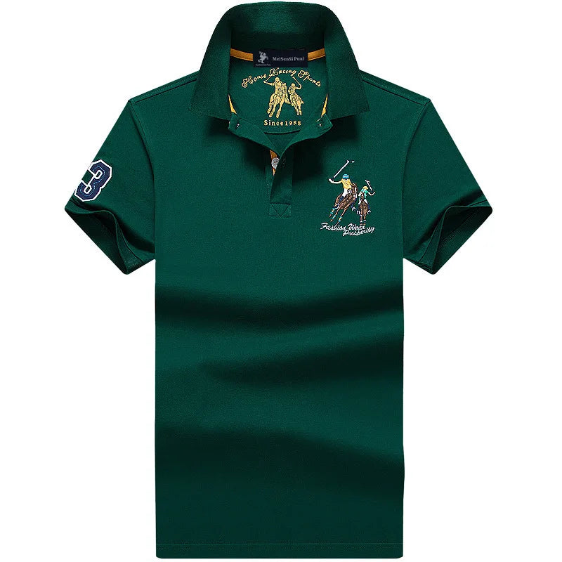 Camiseta Polo Hombre Algodón Talla Grande Bordada - Casual Verano - Corporación Turística