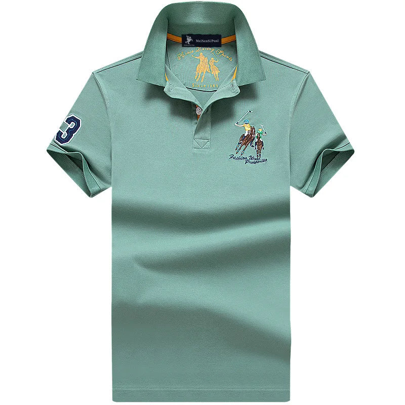Camiseta Polo Hombre Algodón Talla Grande Bordada - Casual Verano - Corporación Turística