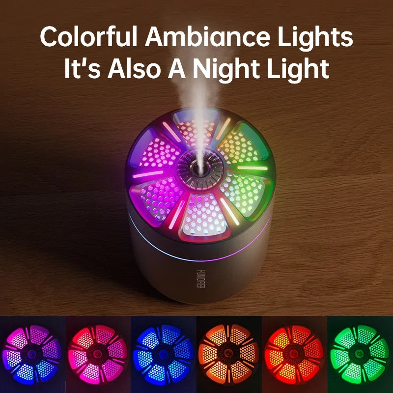 Humidificador 180ml Kebidumei: Potente Difusor Aromaterapia LED Hogar