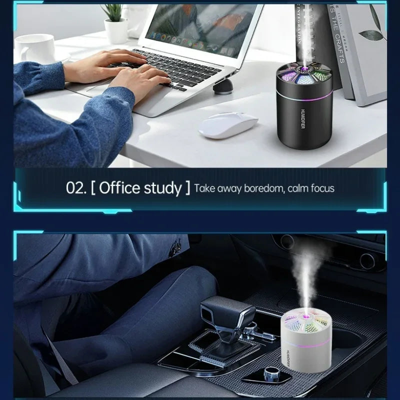 Humidificador 180ml Kebidumei: Potente Difusor Aromaterapia LED Hogar