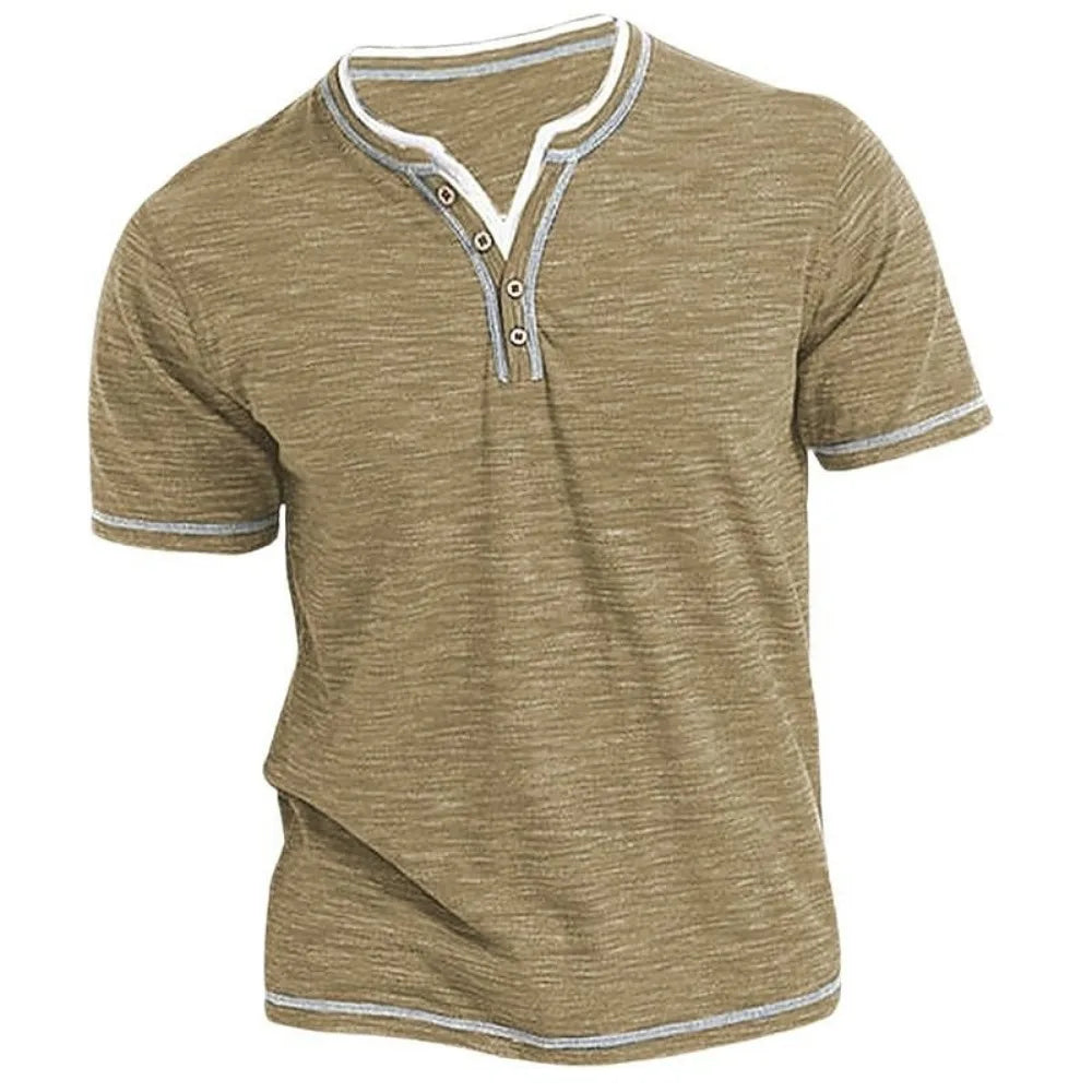 Camiseta Henley V-Neck Hombre King Billion Ajustada Elástica - Corporación Turística