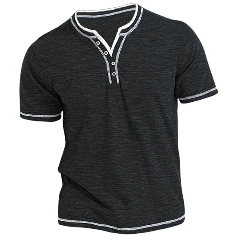 Camiseta Henley V-Neck Hombre King Billion Ajustada Elástica - Corporación Turística