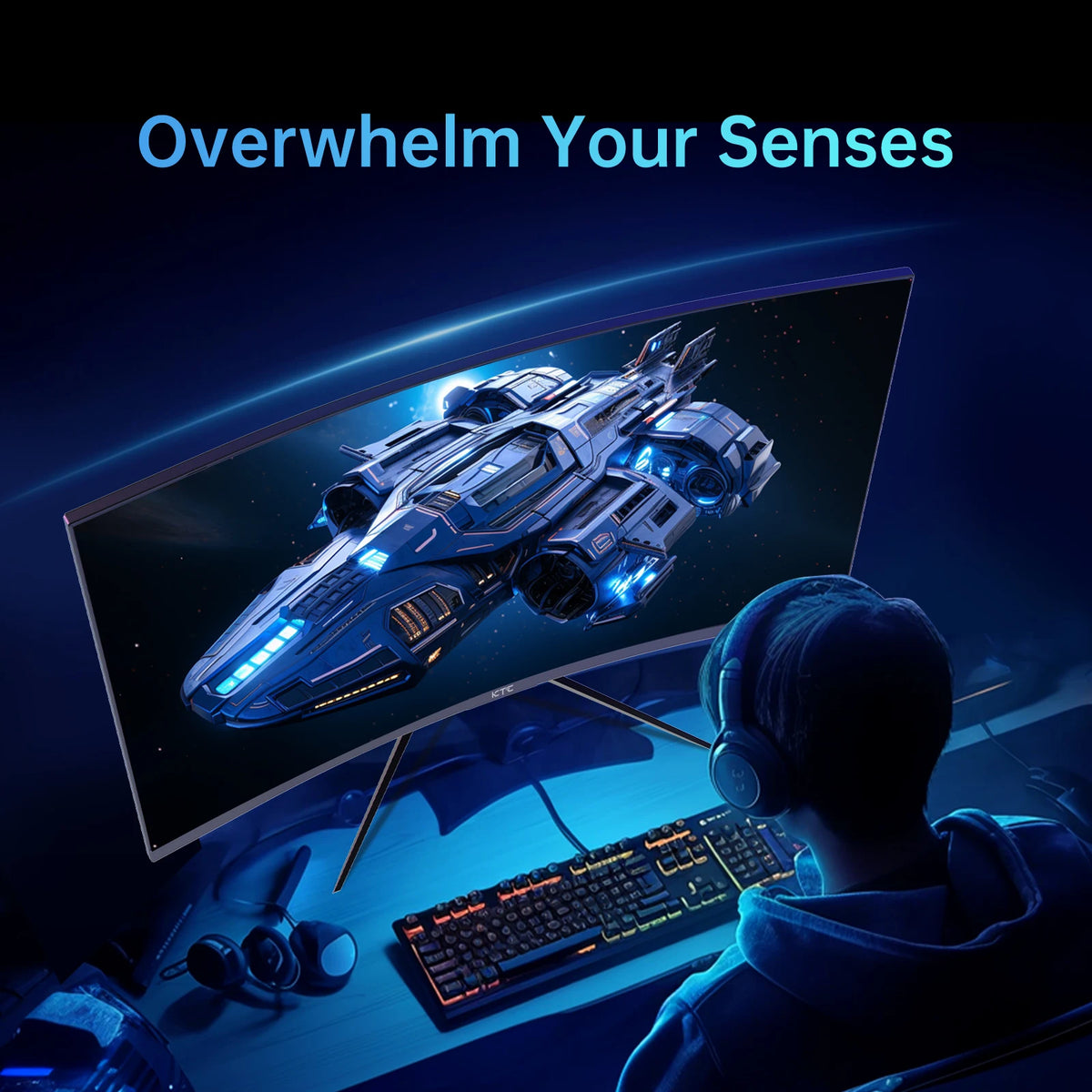 KTC 32-inch curved gaming monitor with 240Hz refresh rate, 1080p resolution, 1ms response time, HDR10 for immersive gameplay