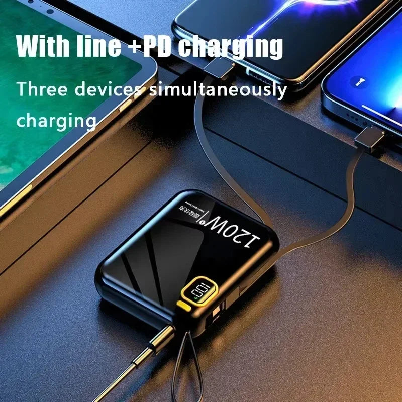 Power Bank 120W 50000mAh Carga Rápida Portátil 2 en 1